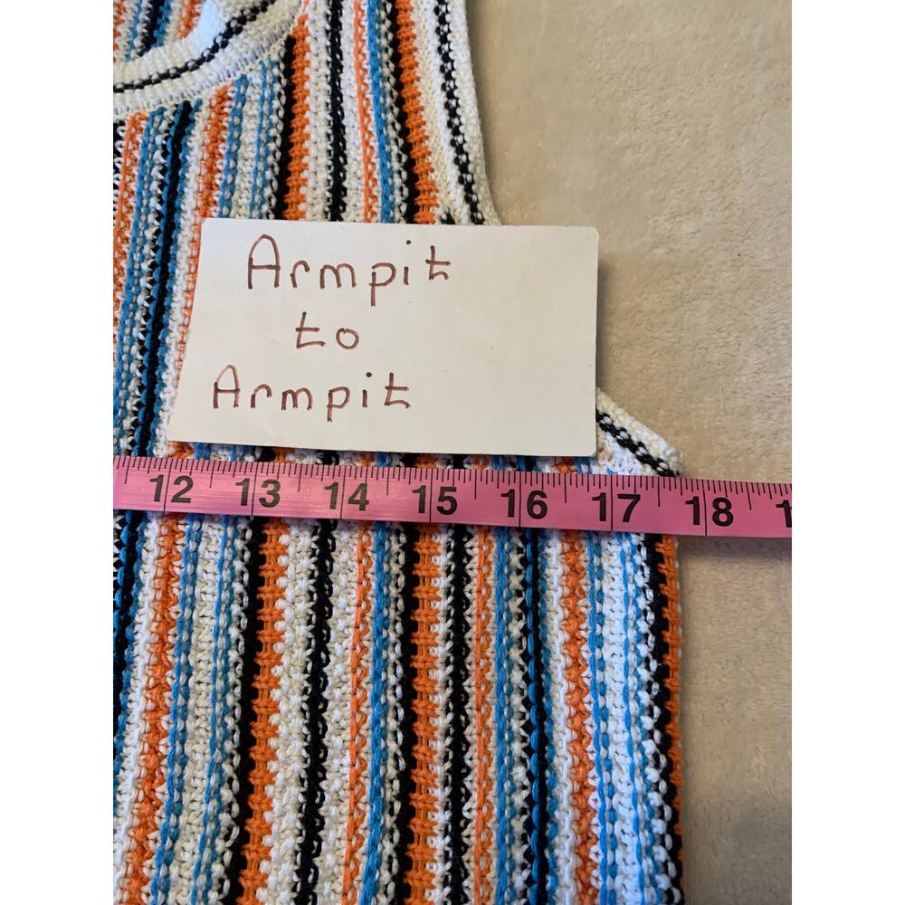 Lou & Grey for Loft Vest Fringe Bohemian Multi- Colored Stripes SZ M - Picture 5 of 7